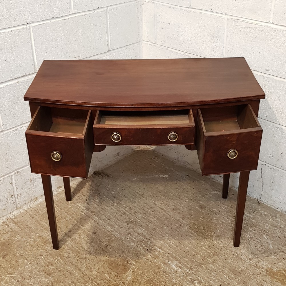 ANTIQUE REGENCY MAHOGANY BOW FRONT SIDE TABLE C1820 View VII