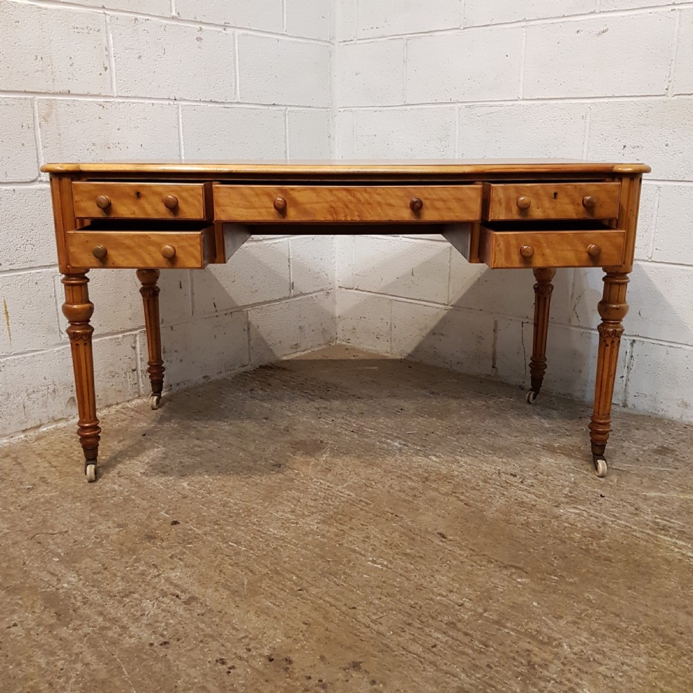 ANTIQUE VICTORIAN SATINWOOD WRITING TABLE  C1880 View II