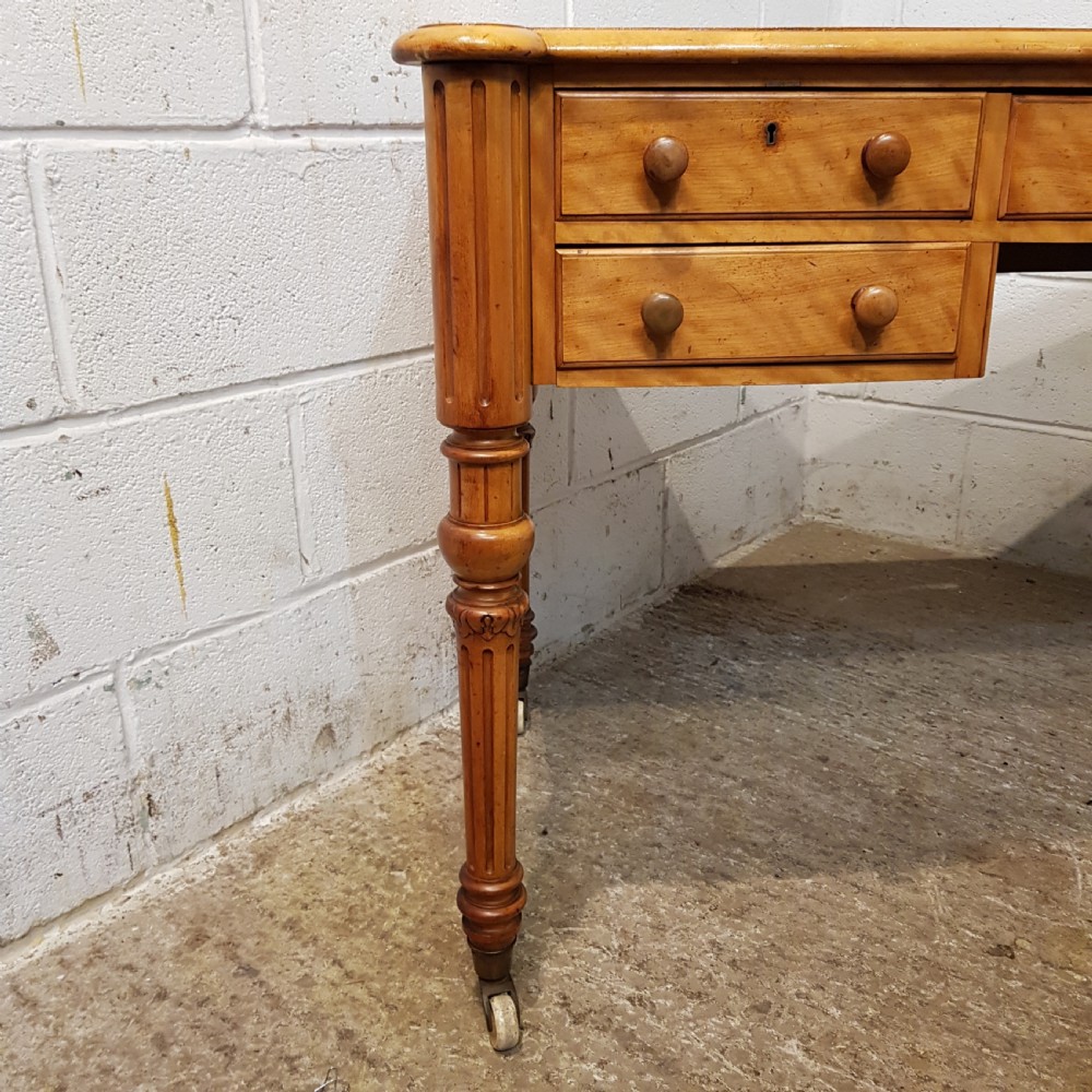 ANTIQUE VICTORIAN SATINWOOD WRITING TABLE  C1880 View XI
