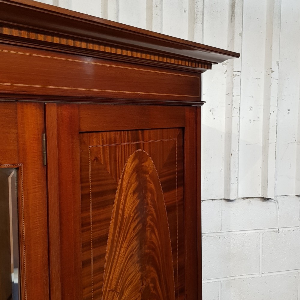 ANTIQUE VICTORIAN FIGURED MAHOGANY TRIPLE WARDROBE C1880 View V