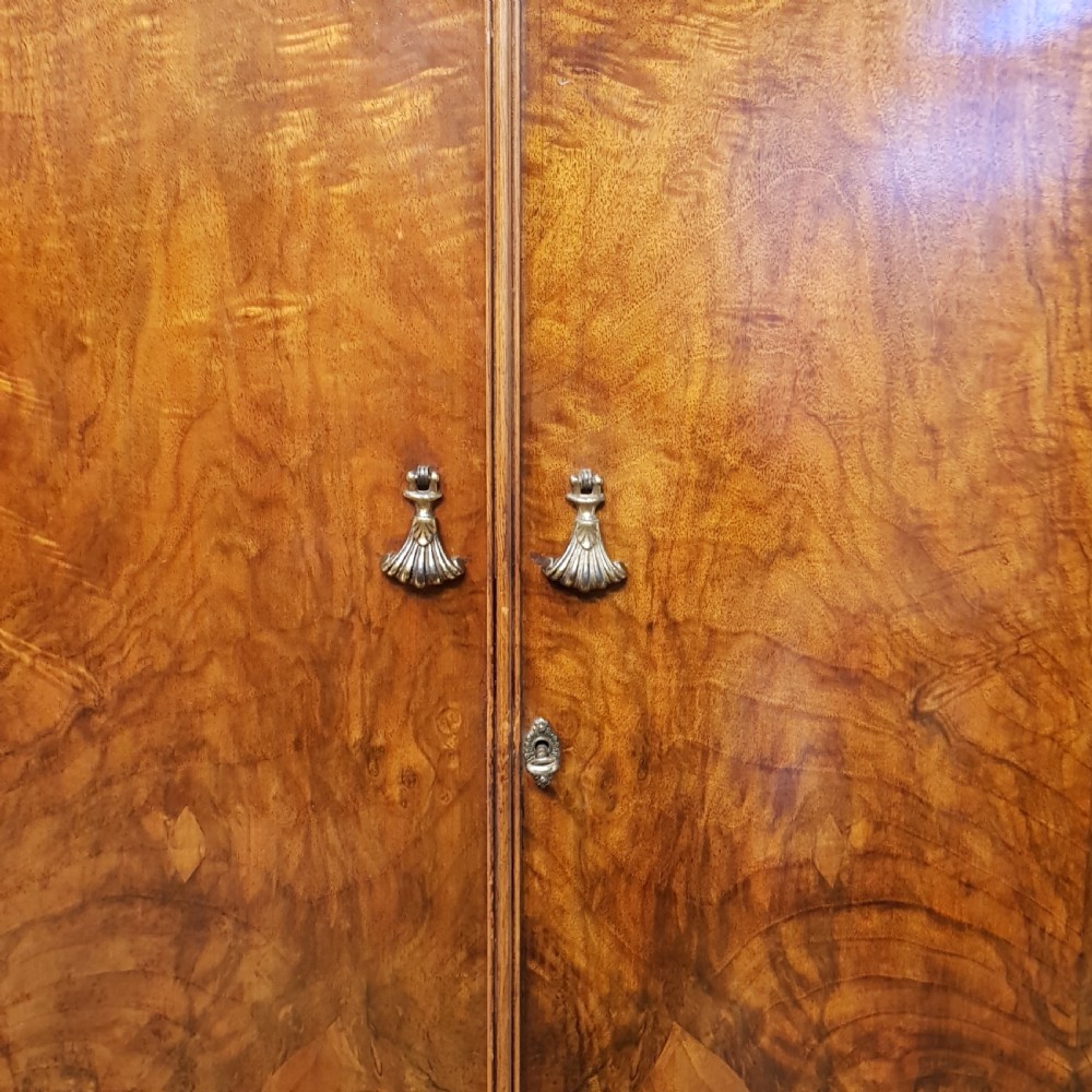 ANTIQUE ART DECO BURR WALNUT DOUBLE WARDROBE C1920 View V