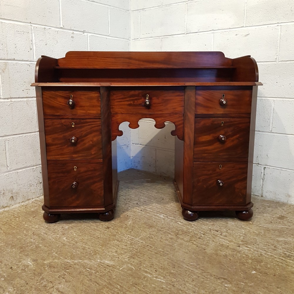ANTIQUE WILLIAM 1V  SCOTTISH  MAHOGANY BREAKFRONT DESK C1830