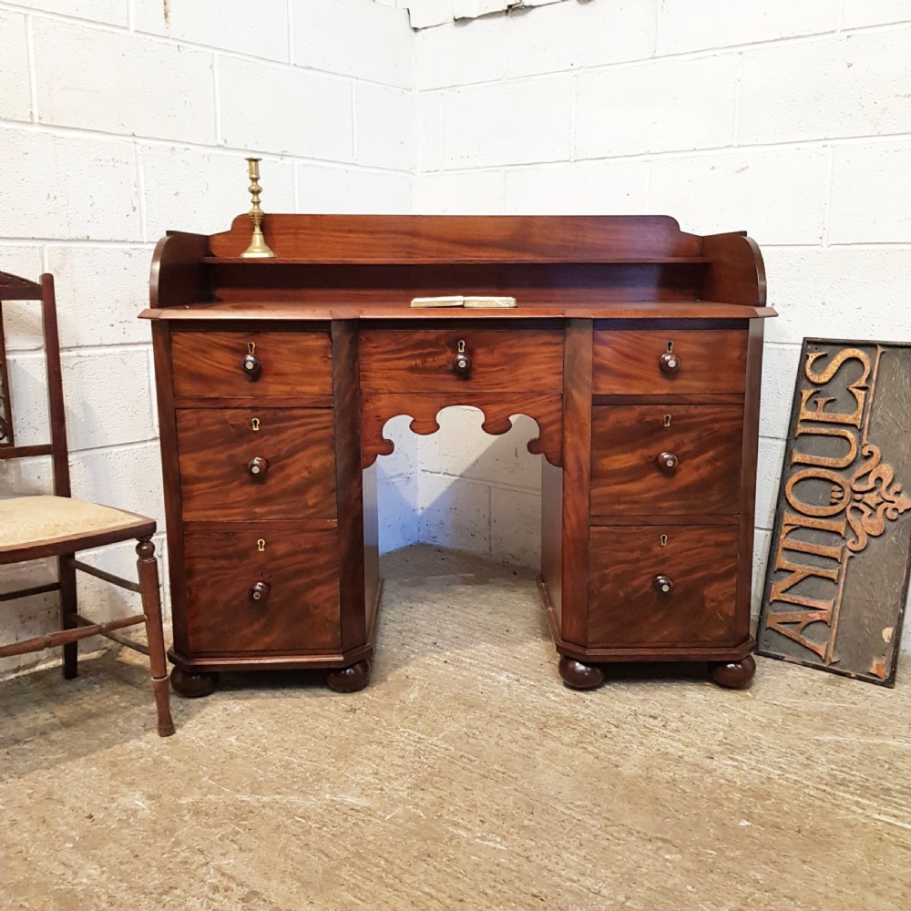 ANTIQUE WILLIAM 1V  SCOTTISH  MAHOGANY BREAKFRONT DESK C1830 View V