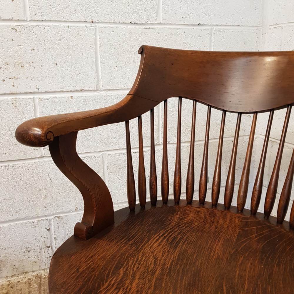 ANTIQUE EDWARDIAN OAK DESK CHAIR C1900 View III