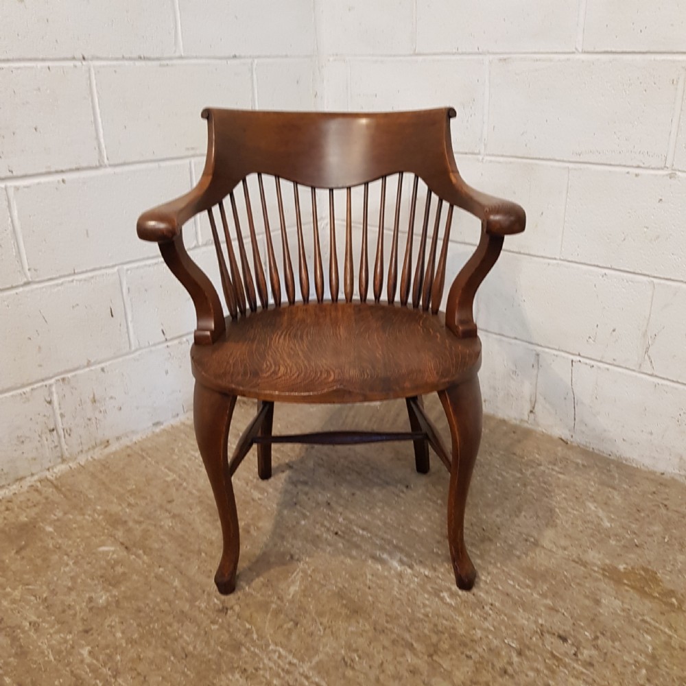 ANTIQUE EDWARDIAN OAK DESK CHAIR C1900 View V