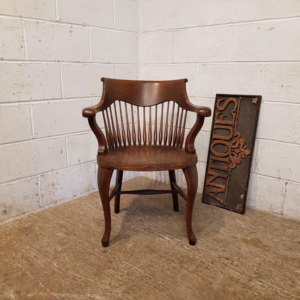 ANTIQUE EDWARDIAN OAK DESK CHAIR C1900 View VII