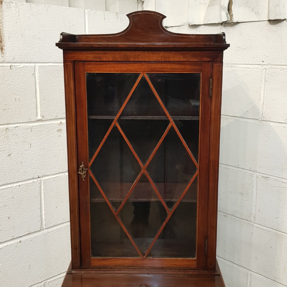 ANTIQUE REGENCY SMALL MAHOGANY BOOKCASE ON CABINET C1820 View III