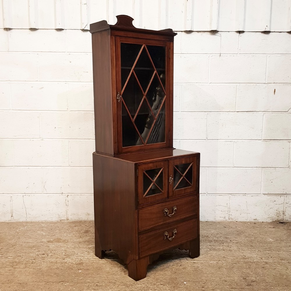 ANTIQUE REGENCY SMALL MAHOGANY BOOKCASE ON CABINET C1820 View V