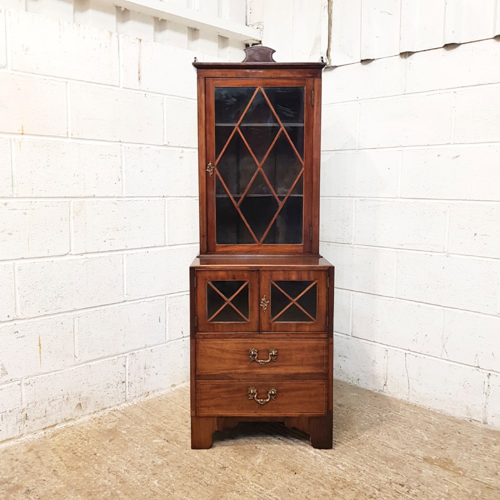 ANTIQUE REGENCY SMALL MAHOGANY BOOKCASE ON CABINET C1820 View VII
