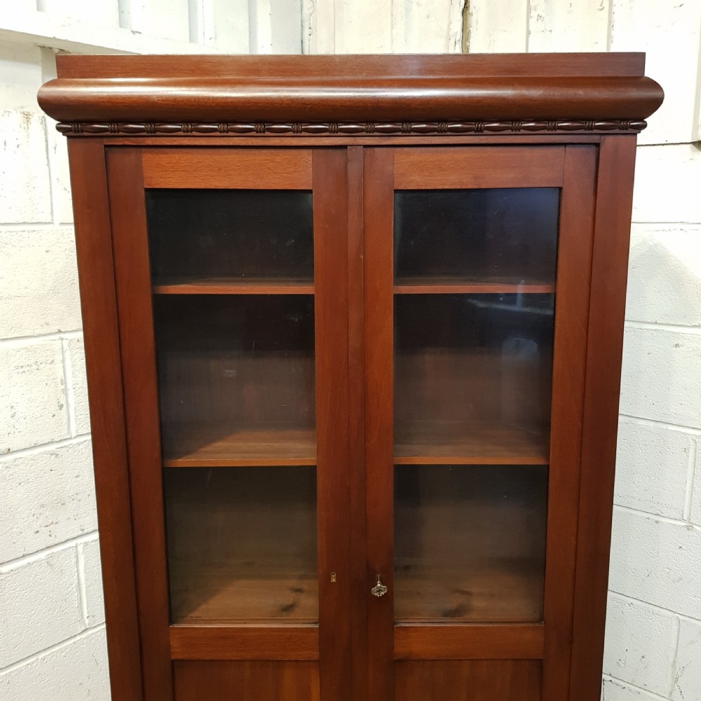 ANTIQUE 19TH CENTURY MAHOGANY BIEDERMEIER GLAZED BOOKCASE C1870 View IV