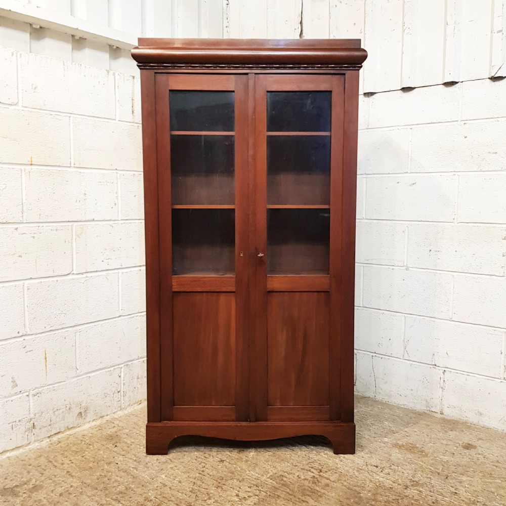 ANTIQUE 19TH CENTURY MAHOGANY BIEDERMEIER GLAZED BOOKCASE C1870 View VI