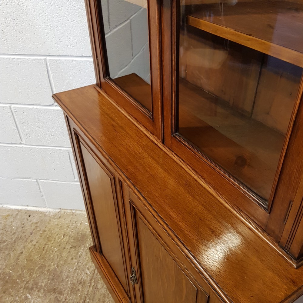 ANTIQUE VICTORIAN TALL NARROW OAK LIBRARY BOOKCASE C 1880 View III