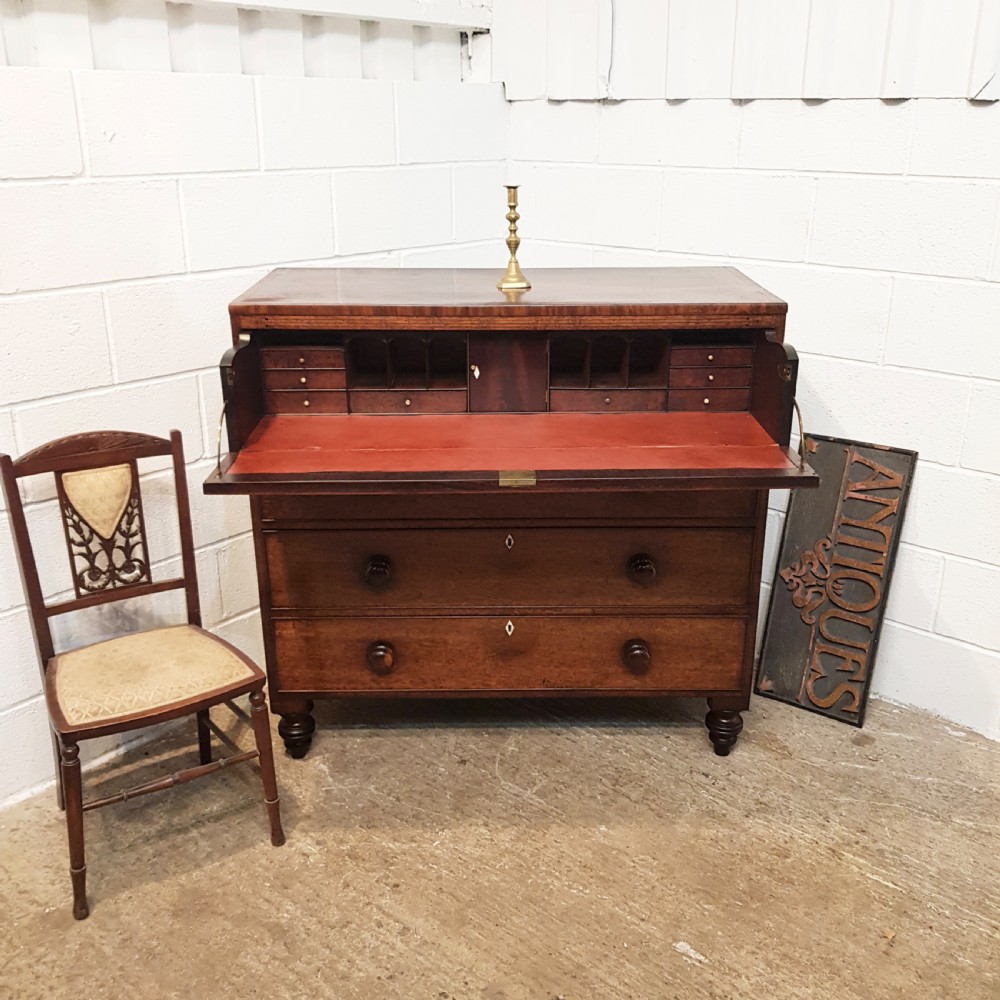 ANTIQUE VICTORIAN MAHOGANY SECRETAIRE CHEST c1860 View IX
