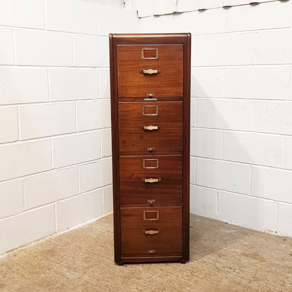 ANTIQUE AMERICAN MAHOGANY FILING CABINET BY LIBRARY BUREAU LTD ISA C1920 View IV
