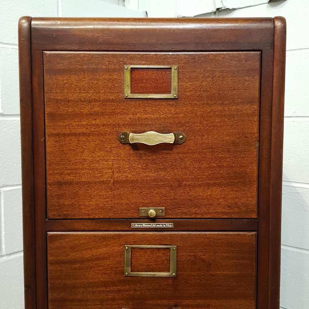ANTIQUE AMERICAN MAHOGANY FILING CABINET BY LIBRARY BUREAU LTD ISA C1920 View V