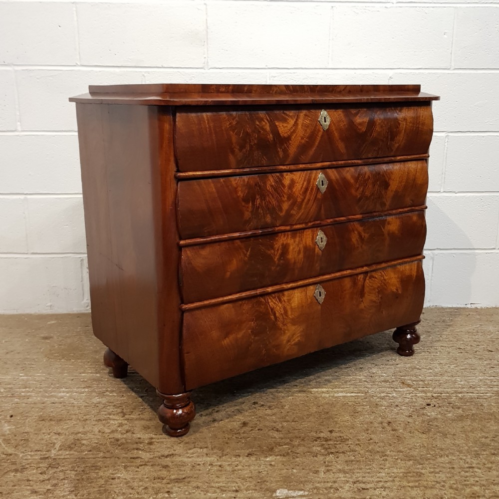 ANTIQUE 19TH CENTURY MAHOGANY BIEDERMIEIER CHEST OF DRAWERS C1840 View V