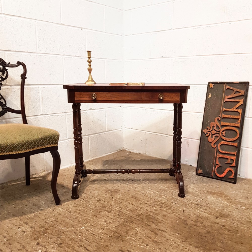 ANTIQUE VICTORIAN MAHOGANY LEATHER TOP SMALL LADIES SIDE WRITING DESK C1860 View IV