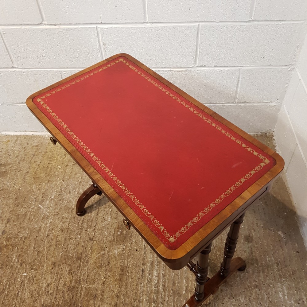 ANTIQUE VICTORIAN MAHOGANY LEATHER TOP SMALL LADIES SIDE WRITING DESK C1860 View VIII