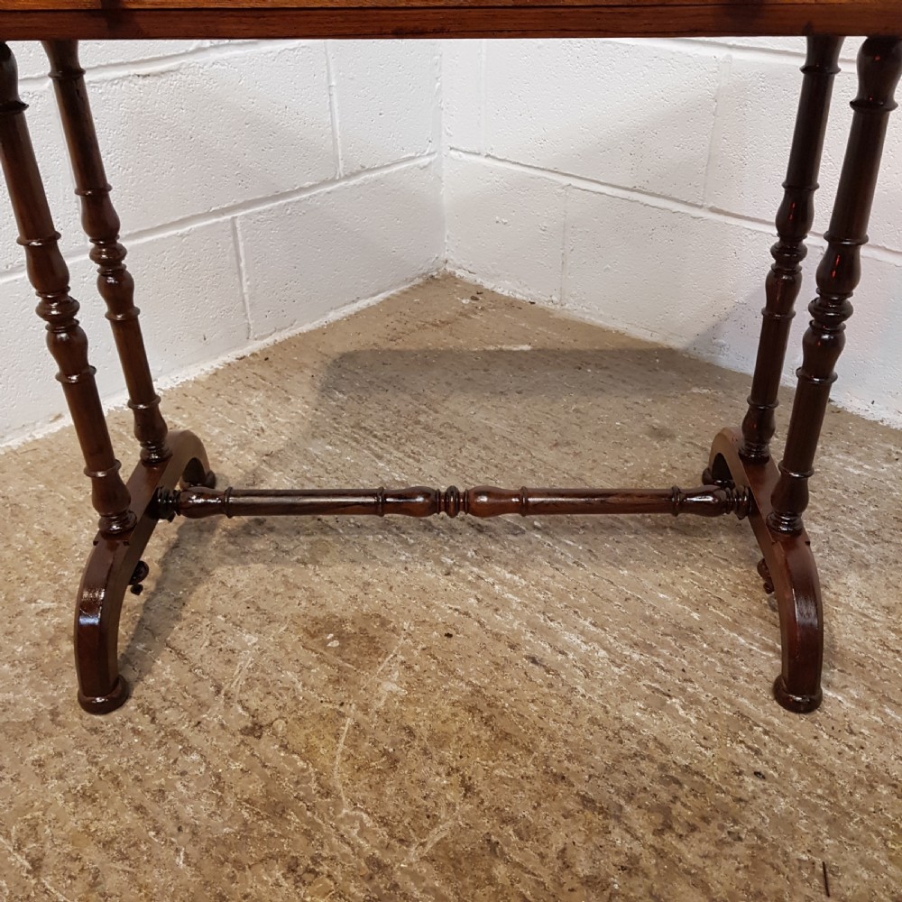 ANTIQUE VICTORIAN MAHOGANY LEATHER TOP SMALL LADIES SIDE WRITING DESK C1860 View IX