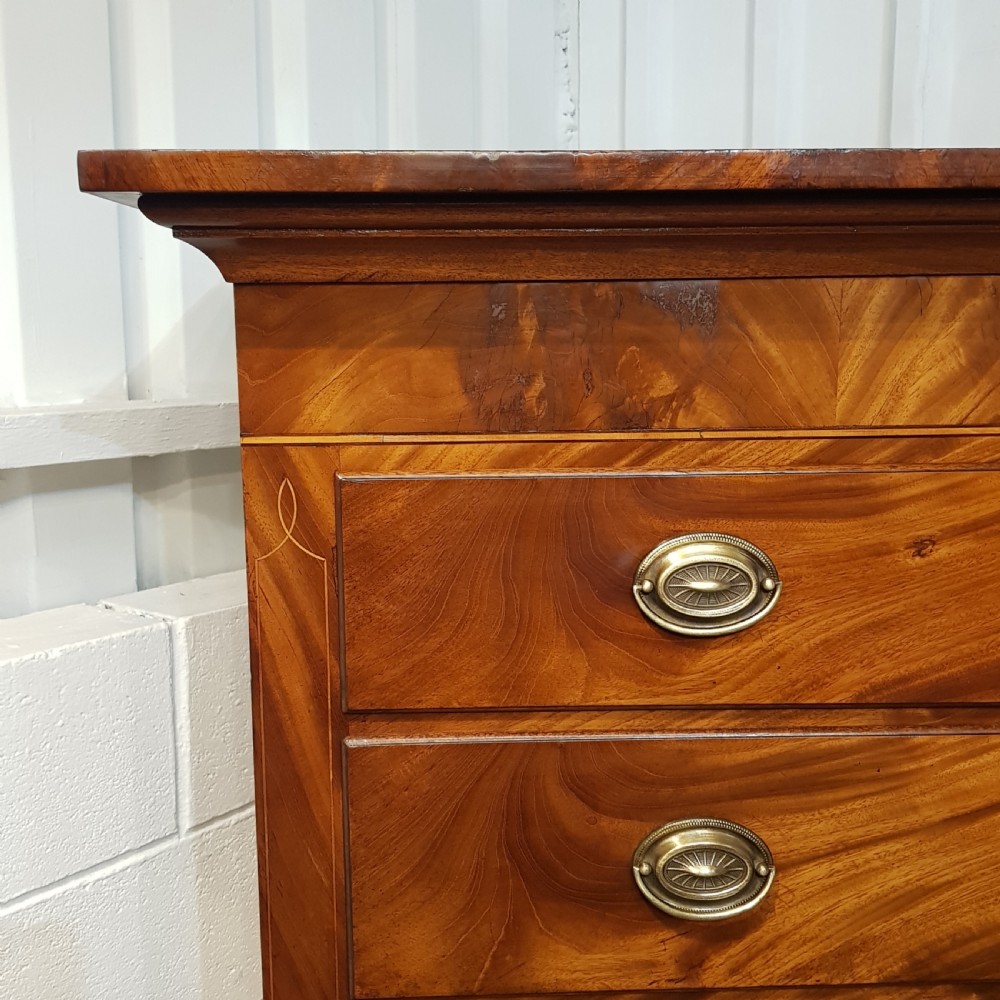 ANTIQUE WILLIAM 1V FLAMED MAHOGANY CHEST ON CHEST OF DRAWERS C1830 View V