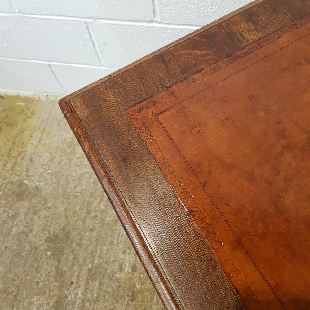 ANTIQUE VICTORIAN OAK TWIN PEDESTAL DESK C1880 View VII