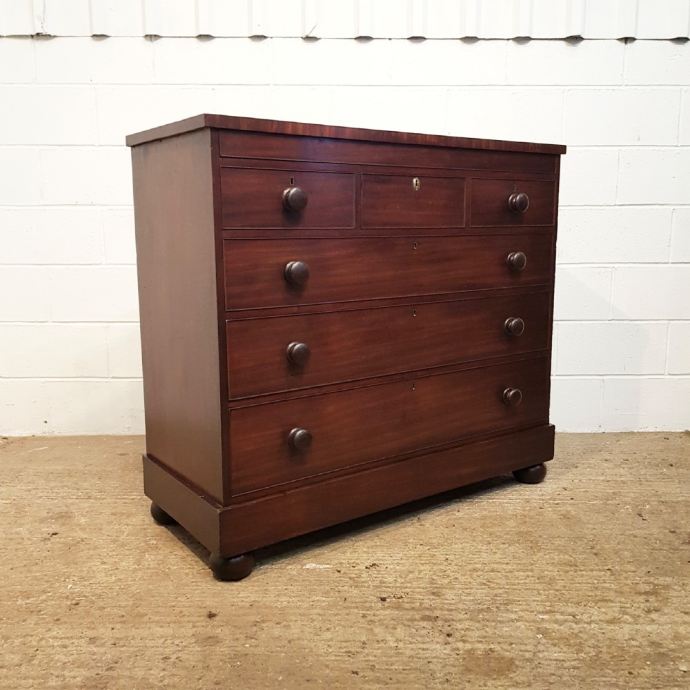 ANTIQUE VICTORIAN MAHOGANY CHEST OF DRAWERS WITH SECRET DRAWER C1880 View V