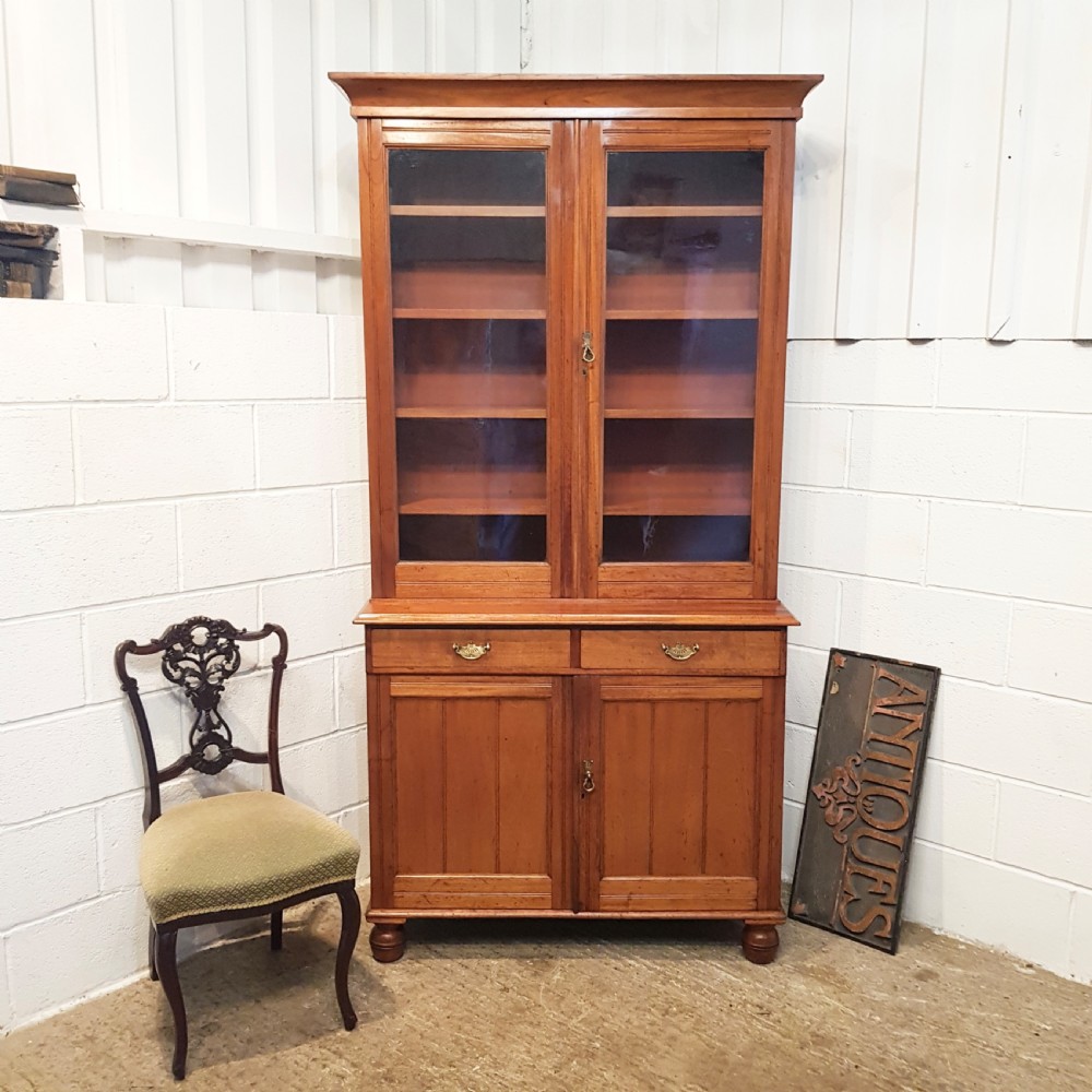 ANTIQUE VICTORIAN MAHOGANY LIBRARY BOOKCASE C1890