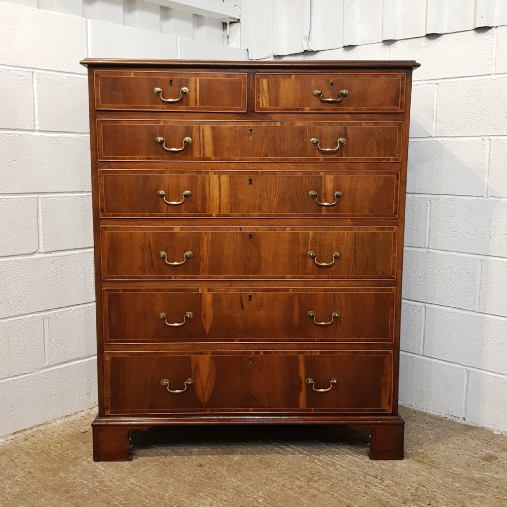 ANTIQUE LATE 18TH CENTURY MAHOGANY & WALNUT CHEST OF DRAWERS C1780 View III