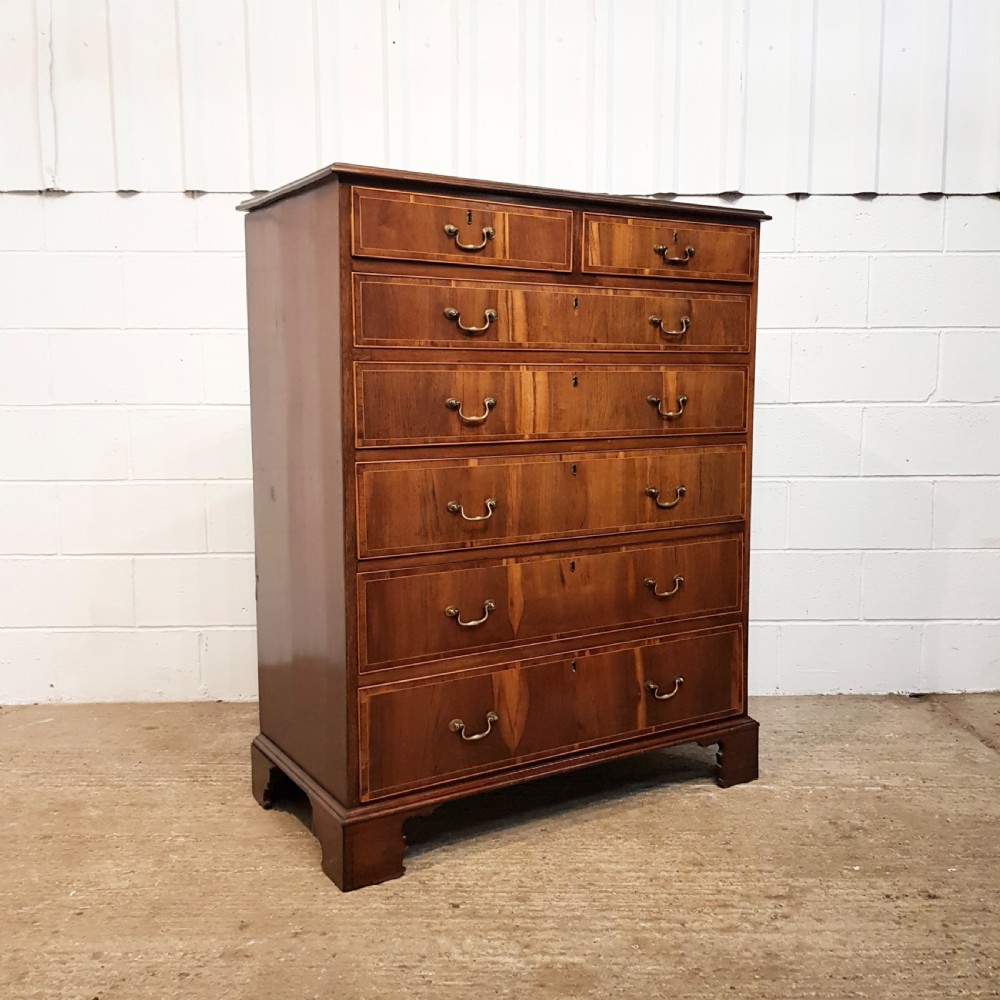 ANTIQUE LATE 18TH CENTURY MAHOGANY & WALNUT CHEST OF DRAWERS C1780 View IV