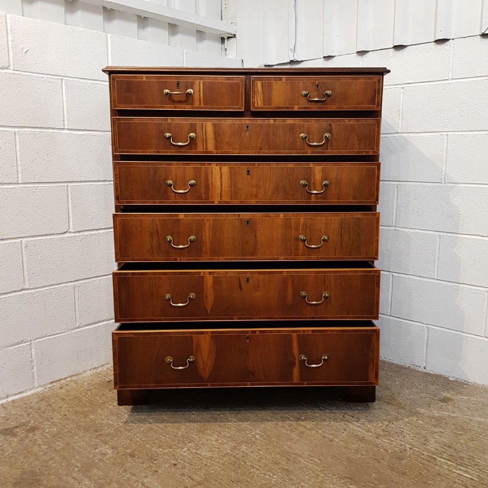 ANTIQUE LATE 18TH CENTURY MAHOGANY & WALNUT CHEST OF DRAWERS C1780 View VI