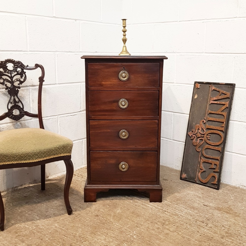 ANTIQUE REGENCY ALL NARROW MAHOGANY CHEST OF DRAWERS C1820