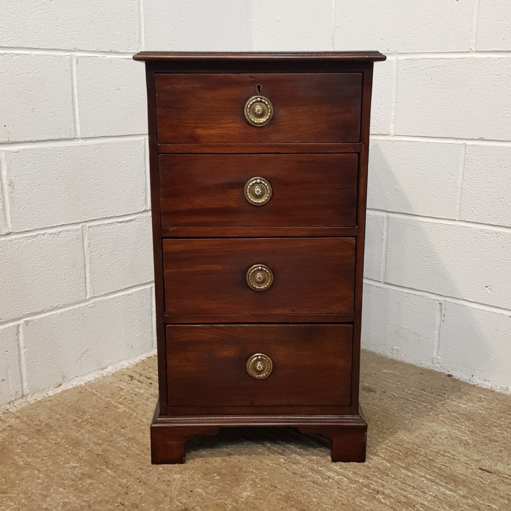 ANTIQUE REGENCY ALL NARROW MAHOGANY CHEST OF DRAWERS C1820 View V