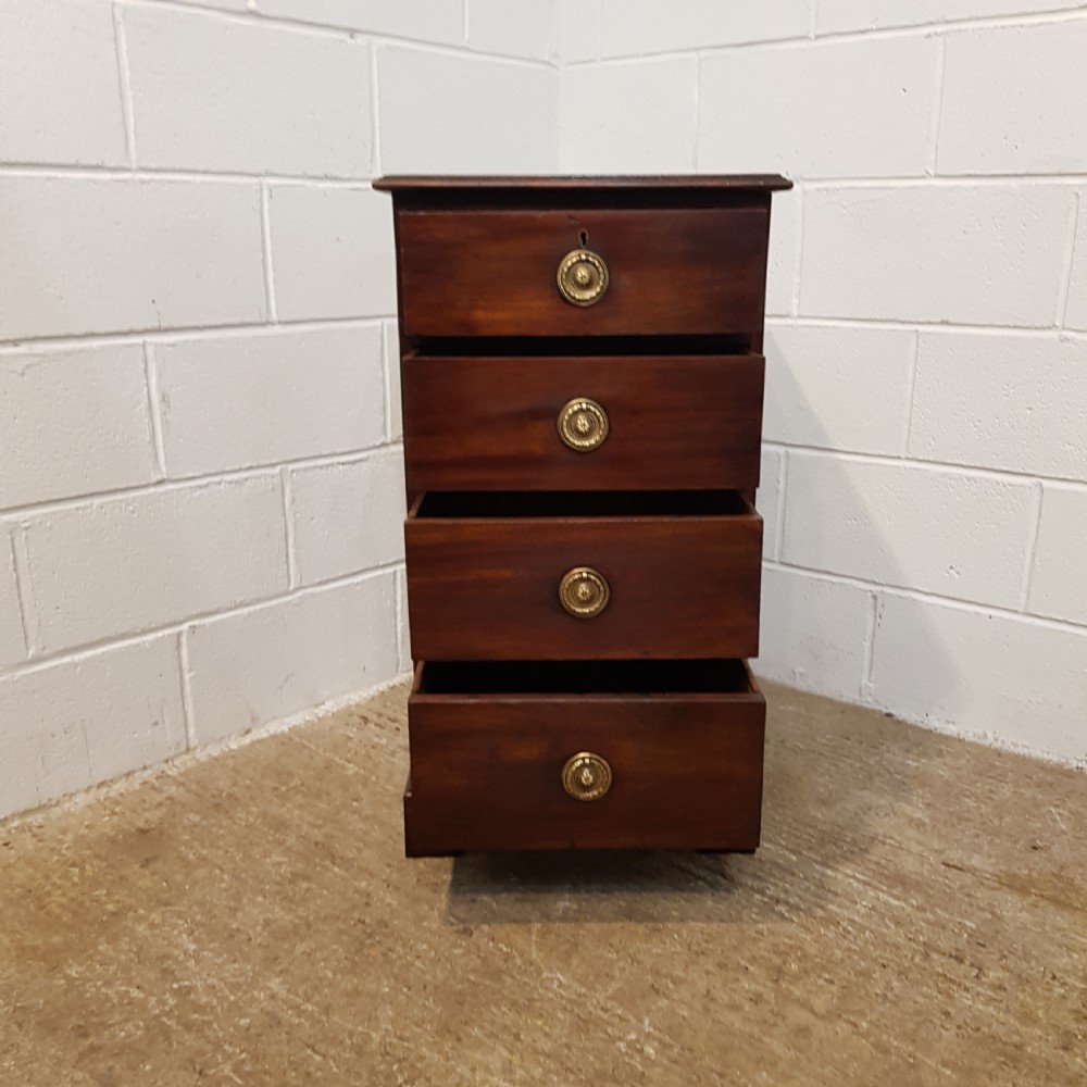 ANTIQUE REGENCY ALL NARROW MAHOGANY CHEST OF DRAWERS C1820 View VI