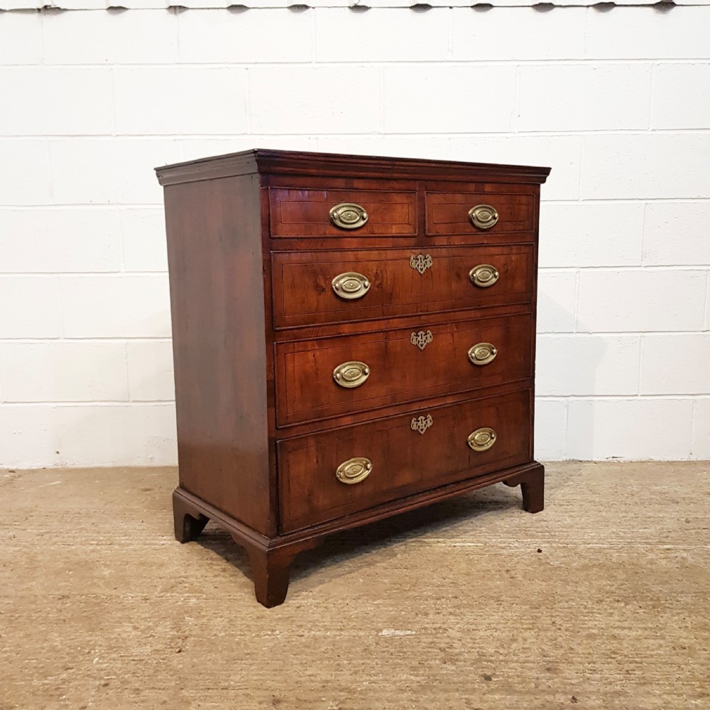 ANTIQUE 18TH CENTURY OAK & WALNUT CHEST OF DRAWERS C1770 View II