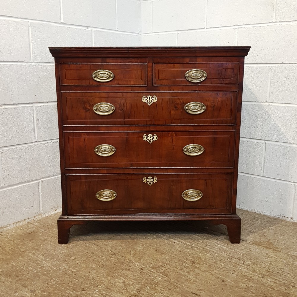 ANTIQUE 18TH CENTURY OAK & WALNUT CHEST OF DRAWERS C1770 View III