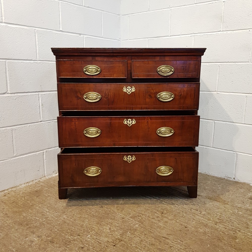 ANTIQUE 18TH CENTURY OAK & WALNUT CHEST OF DRAWERS C1770 View IV