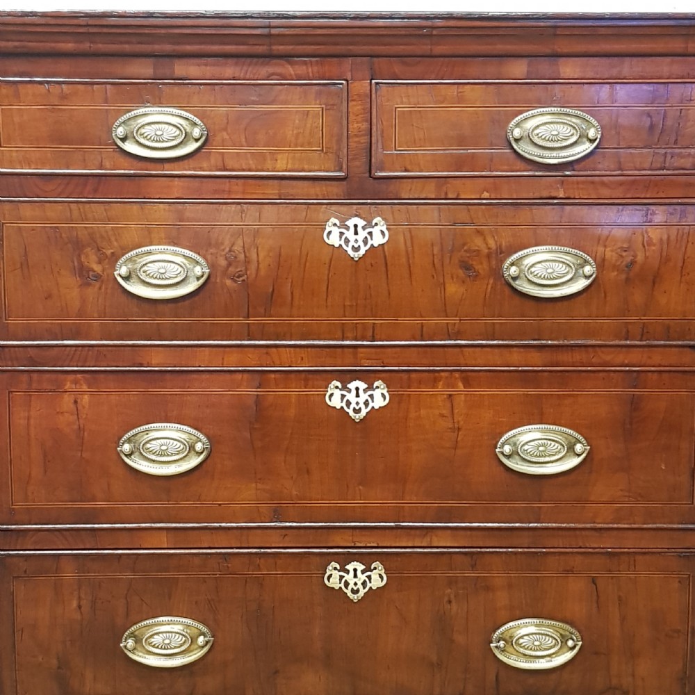 ANTIQUE 18TH CENTURY OAK & WALNUT CHEST OF DRAWERS C1770 View V