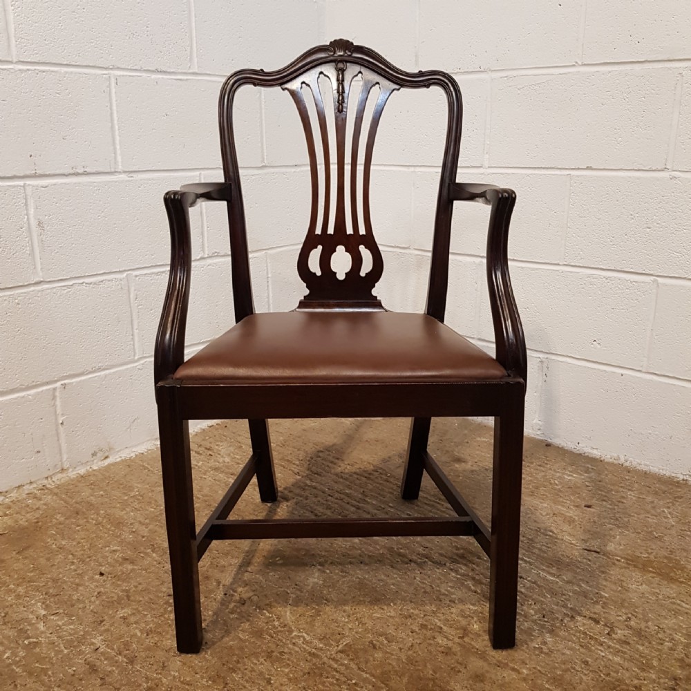 ANTIQUE SET EIGHT EDWARDIAN CHIPPENDALE MAHOGANY DINING CHAIRS C1900 View VII