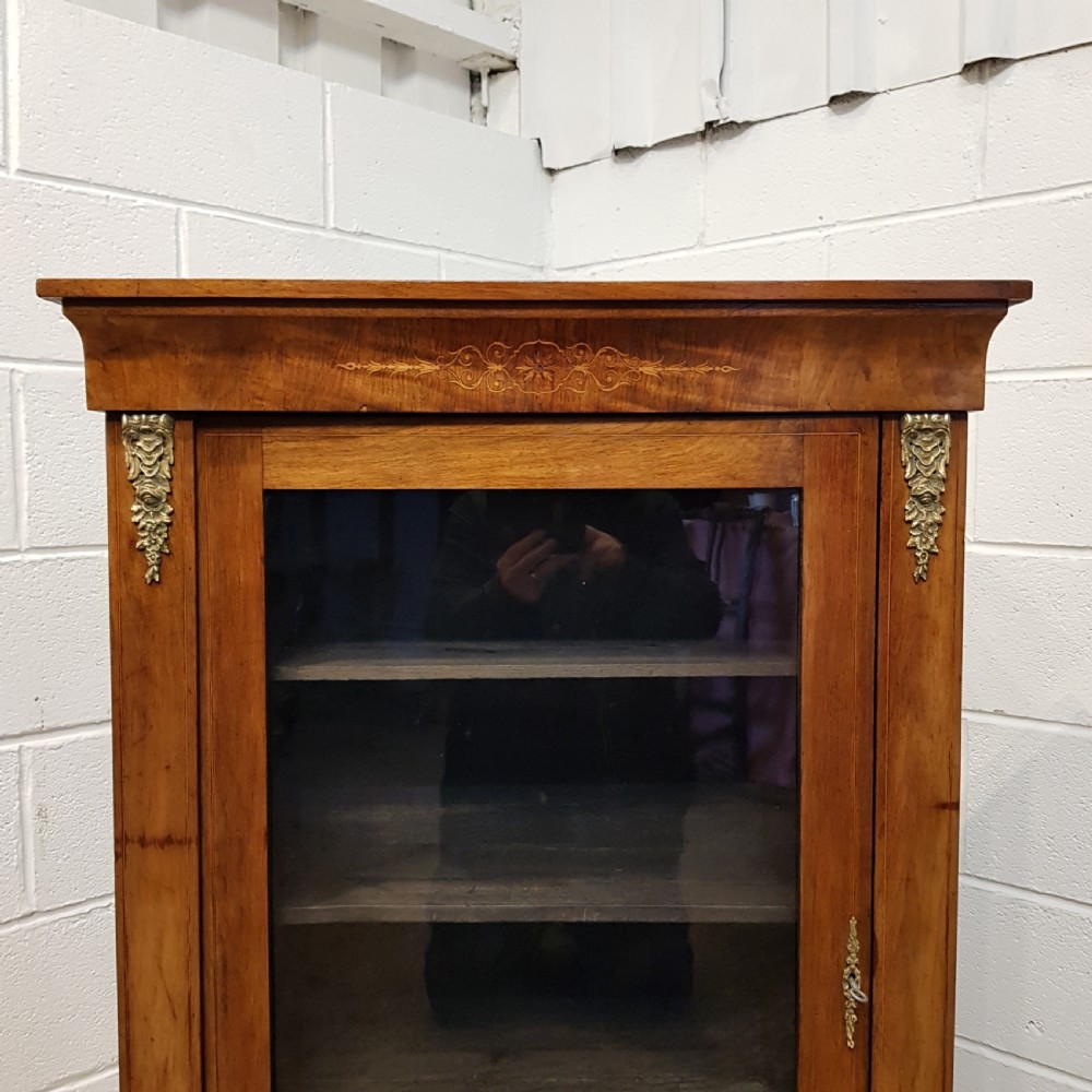 Antique Victorian walnut pier cabinet c1880 View IV