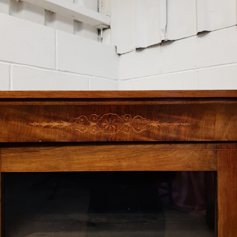 Antique Victorian walnut pier cabinet c1880 View V