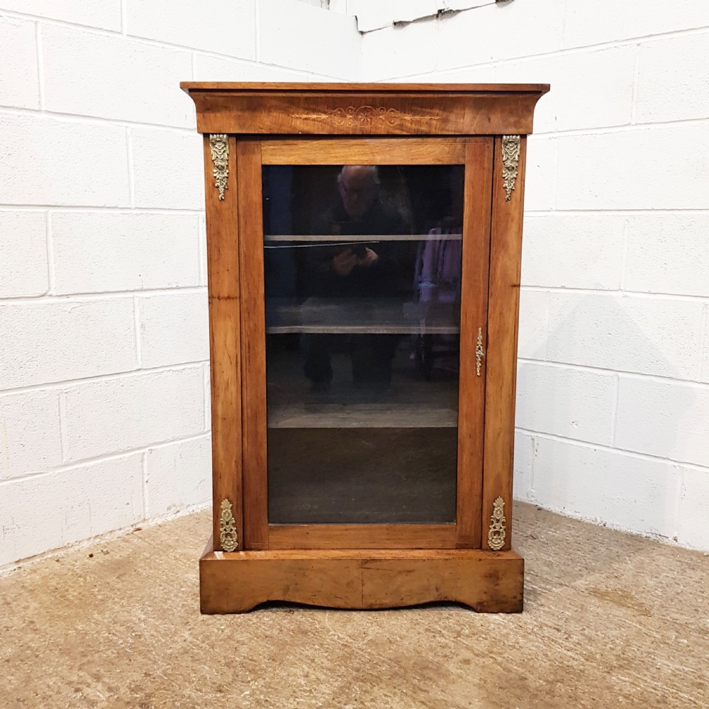 Antique Victorian walnut pier cabinet c1880 View IX