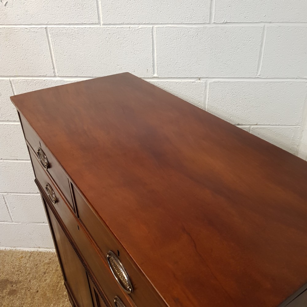 ANTIQUE REGENCY MAHOGANY DWARF CLOTHES LINEN PRESS C 1820 View IV
