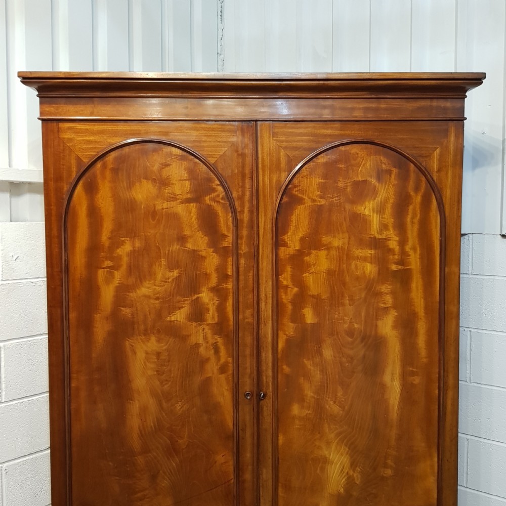 ANTIQUE VICTORIAN FLAMED MAHOGANY DOUBLE WARDROBE C1880 View VII