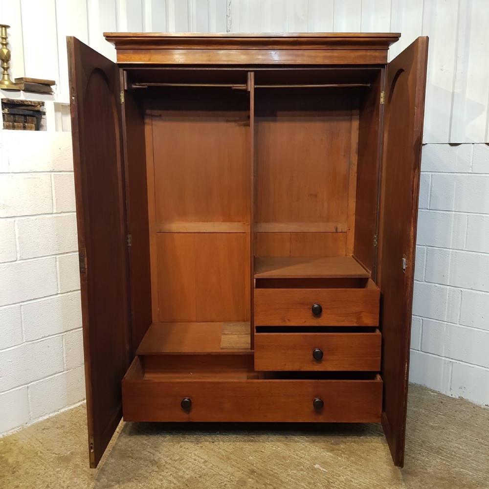 ANTIQUE VICTORIAN FLAMED MAHOGANY DOUBLE WARDROBE C1880 View VIII
