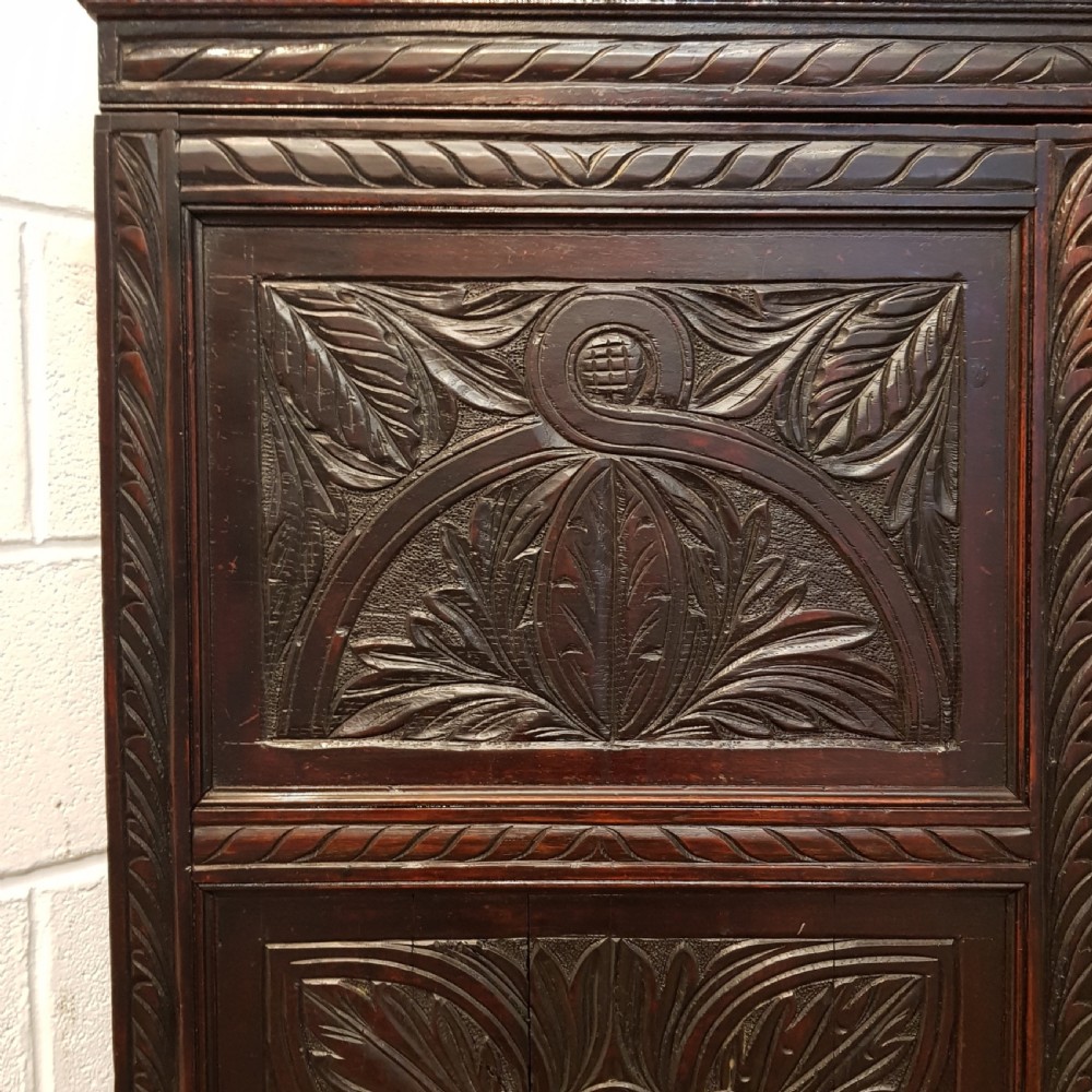 ANTIQUE 18TH CENTURY PERIOD CARVED OAK CUPBOARD C1780 View VI