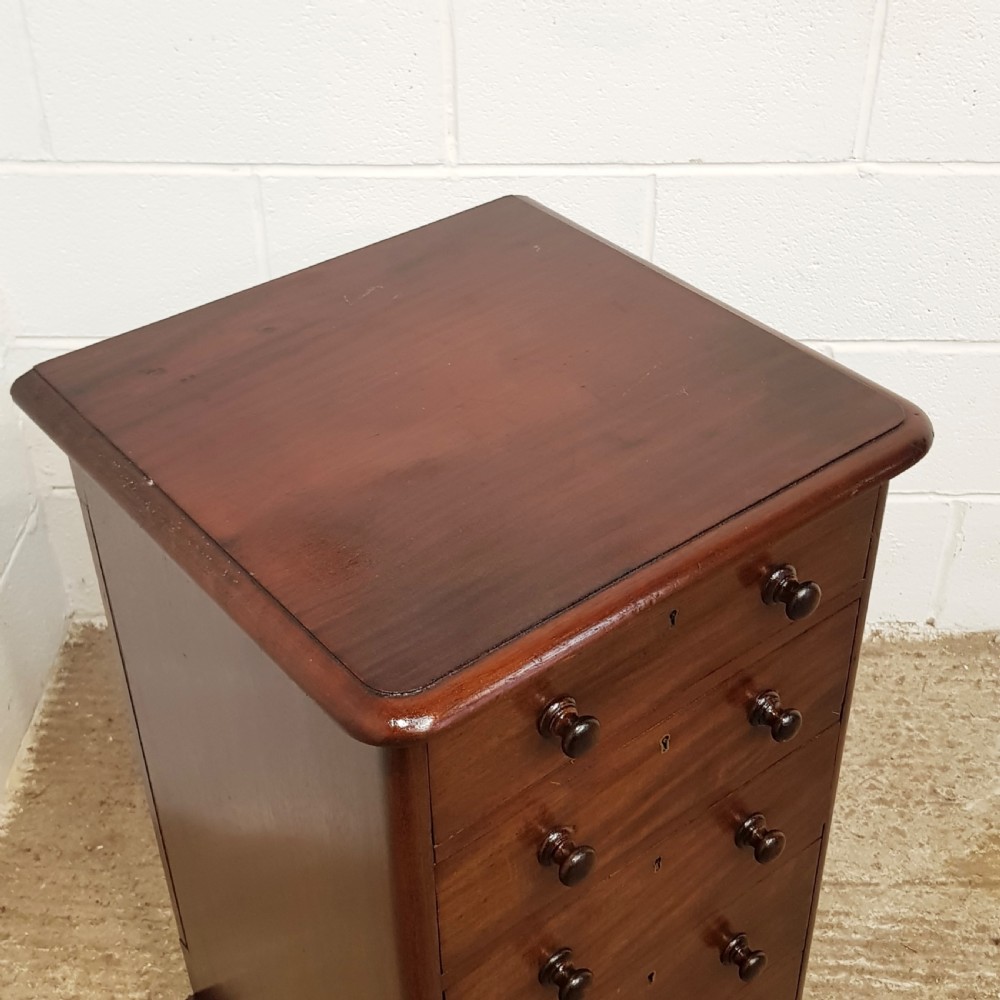 ANTIQUE PAIR VICTORIAN MAHOGANY BEDSIDE CHESTS OF DRAWERS C1880 View VII