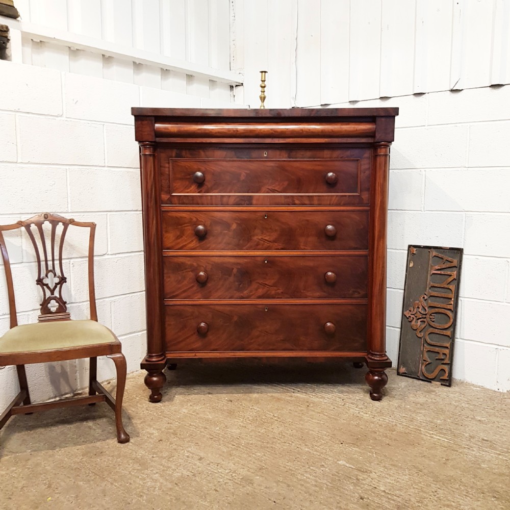 ANTIQUE VICTORIAN MAHOGANY SCOTCH CHEST OF DRAWERS C1870