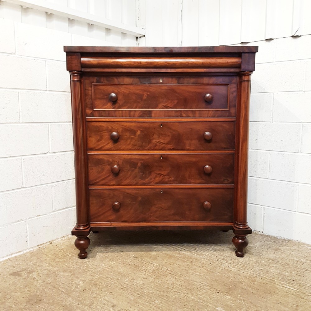 ANTIQUE VICTORIAN MAHOGANY SCOTCH CHEST OF DRAWERS C1870 View II
