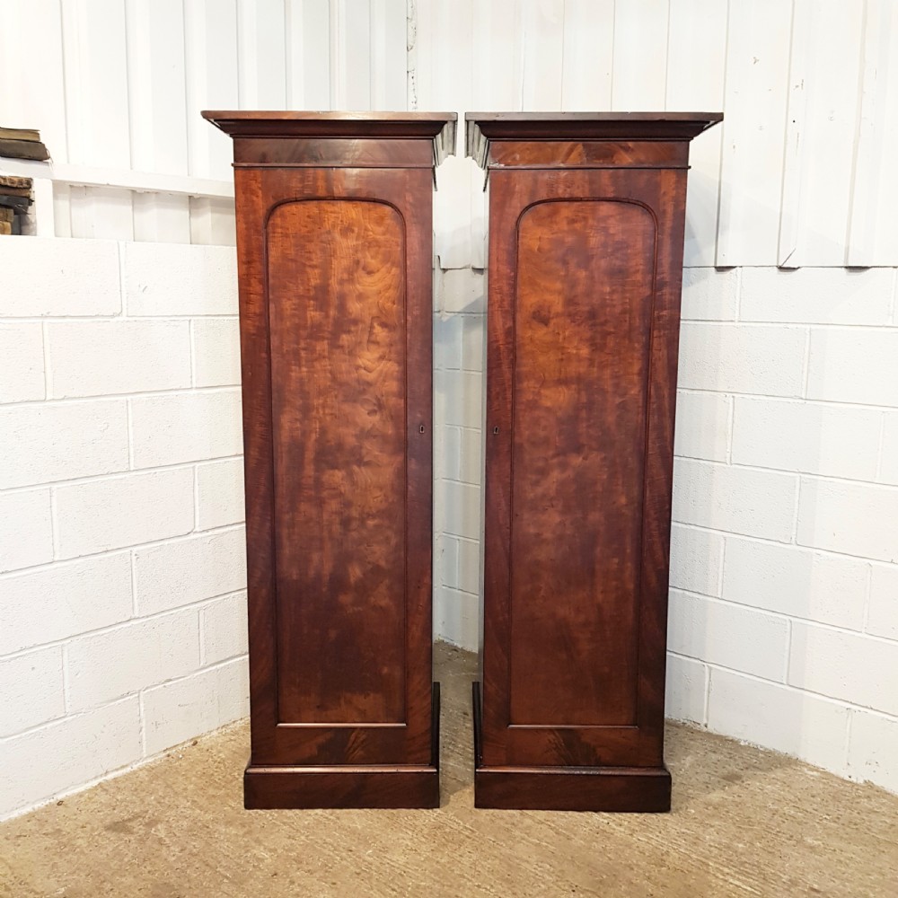 ANTIQUE VICTORIAN  PAIR MAHOGANY SENTRY BOX WARDROBES C1880 View II