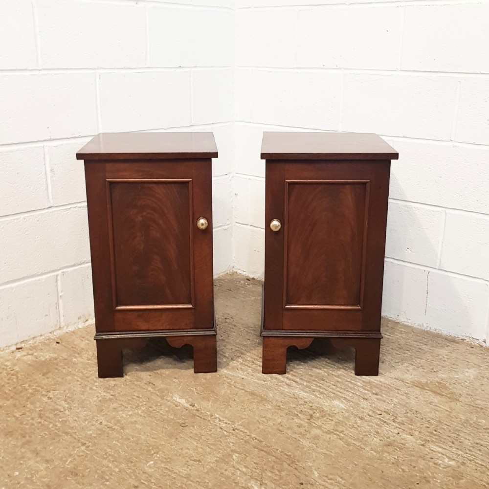 ANTIQUE PAIR VICTORIAN MAHOGANY BEDSIDE CABINETS C1880 View V